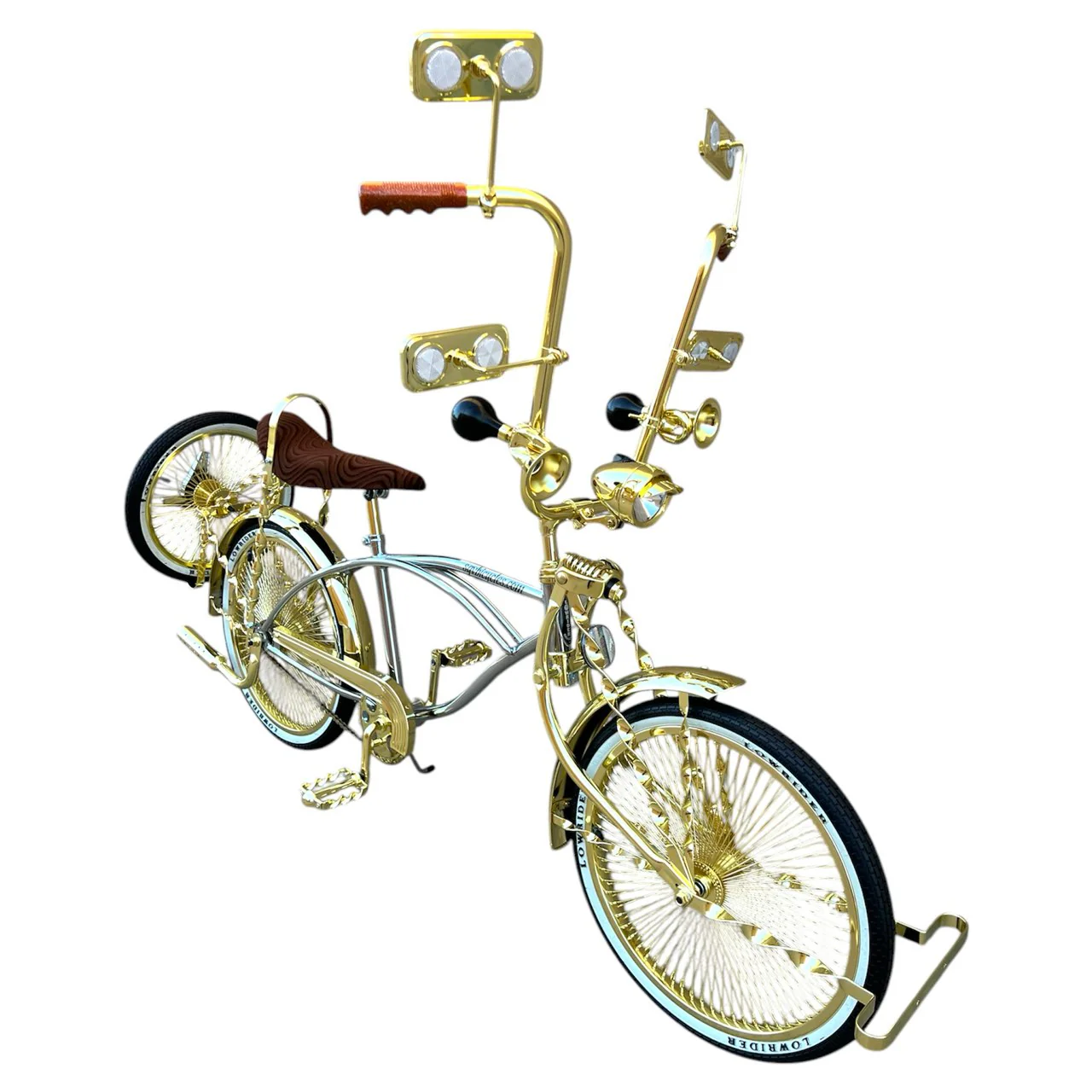 20" Lowrider Collection Bicycle Complete Bike Chrome/Gold/Brown - Image 2