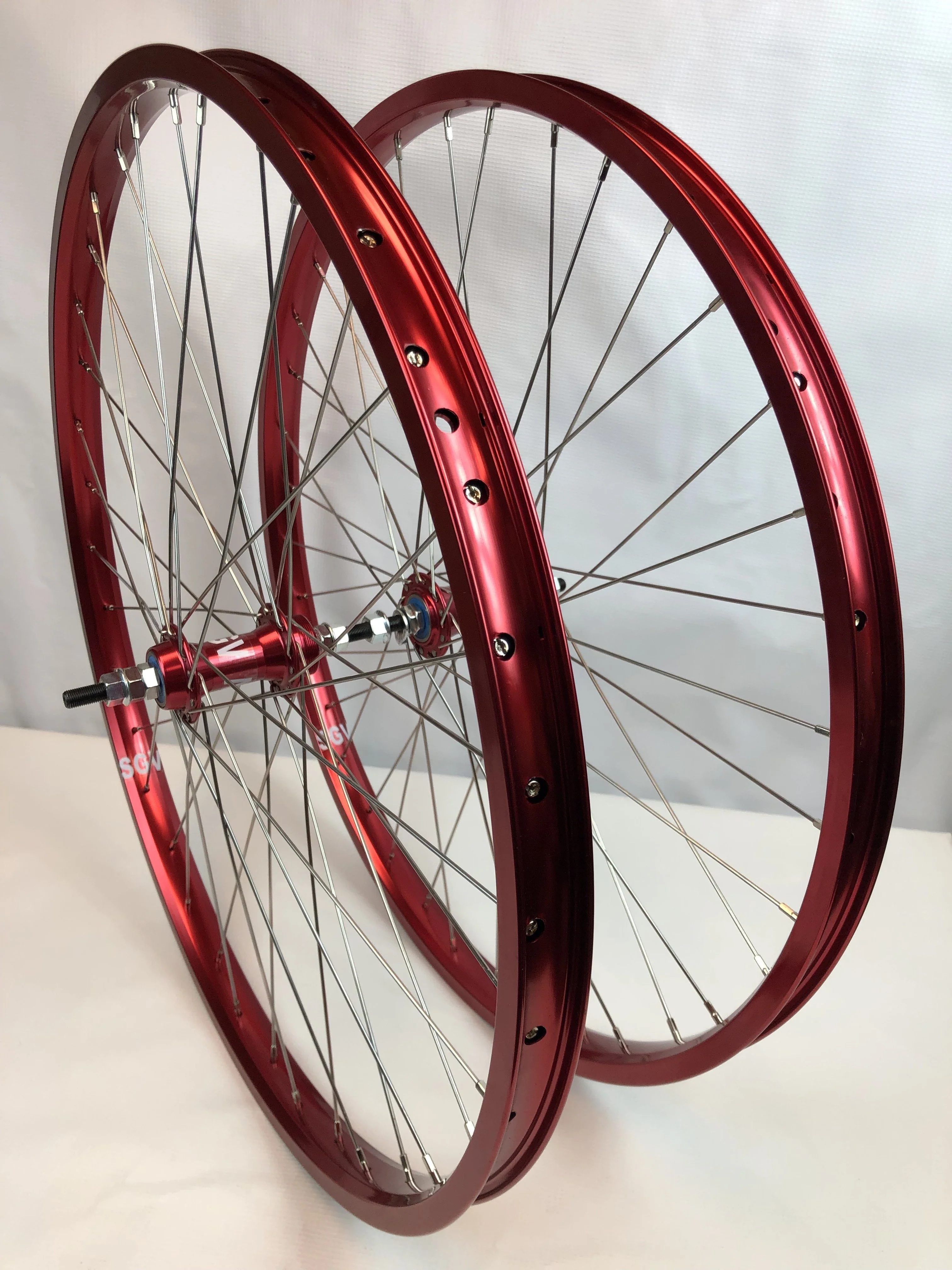 BMX 24 x 1.75" Bicycle Front & Rear Wheel set Double Walls Sealed Bearing - Image 8