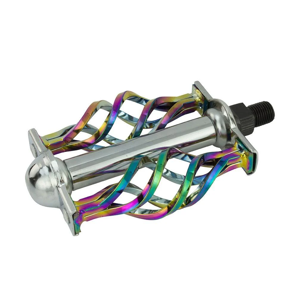 Cage Pedals 1/2" Neo Chrome Lowrider, Beach Cruiser, Chopper Bike - Image 3