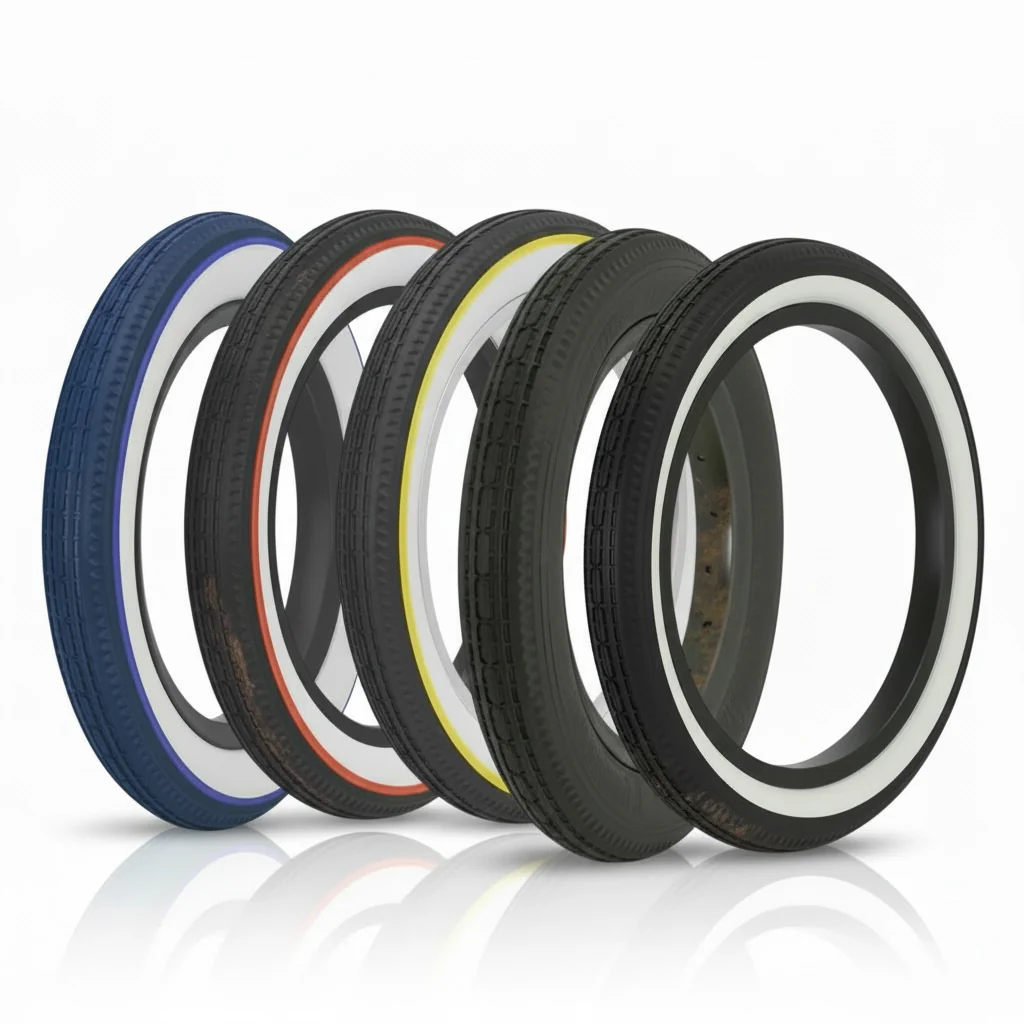 Duro 12" x 1/2 X 2 1/4 Black White Side Wall Tire