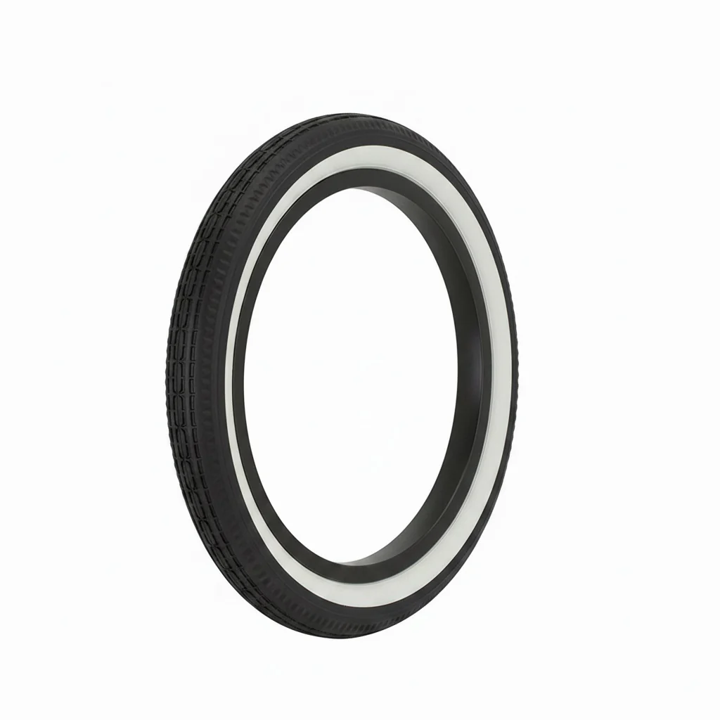 Duro 12" x 1/2 X 2 1/4 Black White Side Wall Tire - Image 2