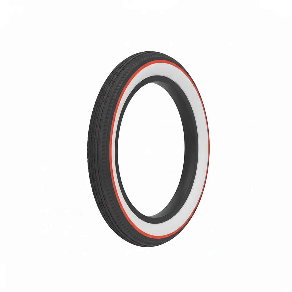 Duro 12" x 1/2 X 2 1/4 Black White Side Wall Tire - Image 4