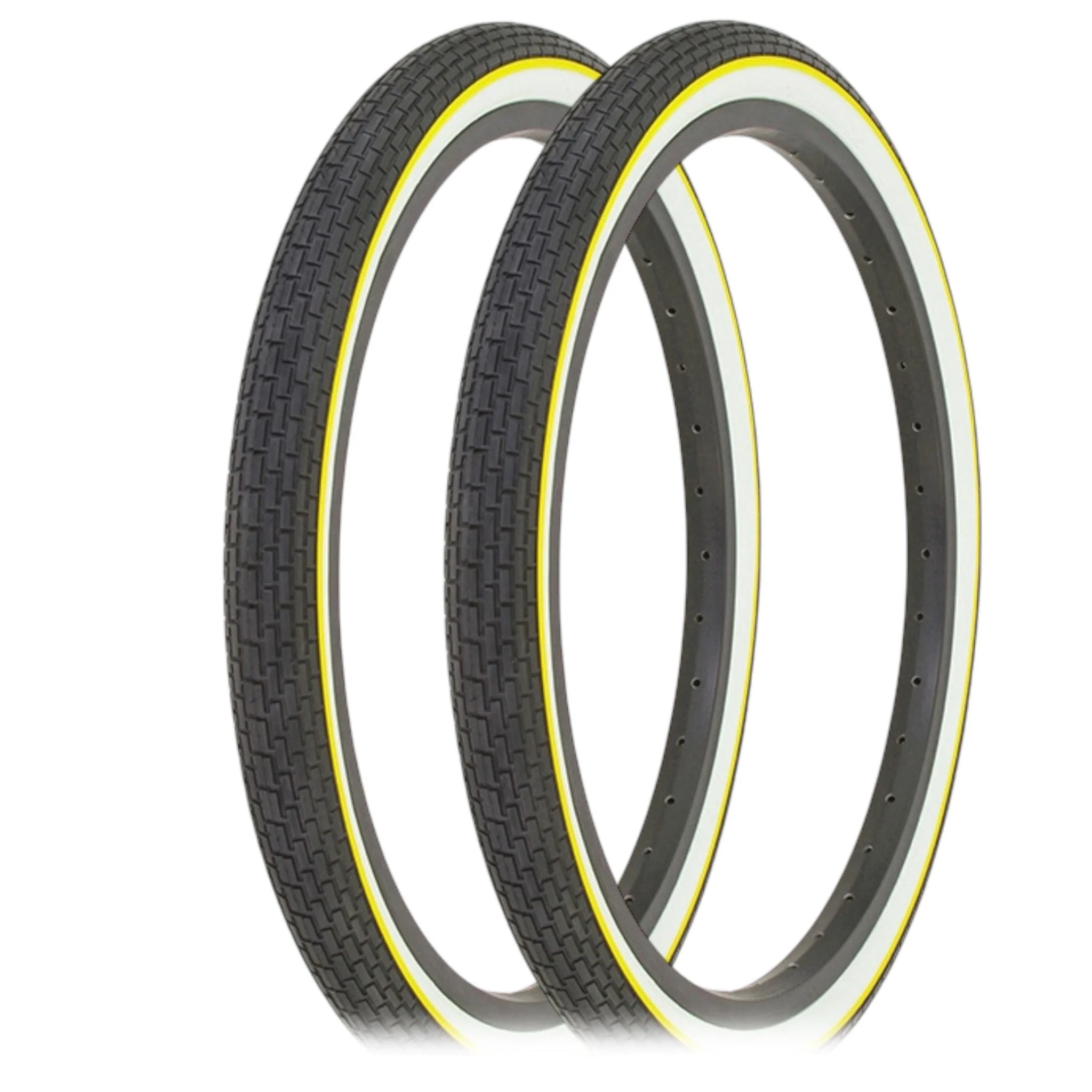 Duro 26 x 2.125 Black/White Side Wall Yellow, Red, Blue, Wall - Image 3