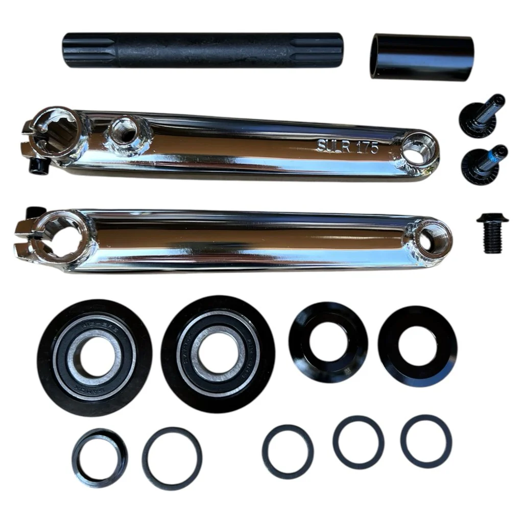 Hawkeye Bmx Crankset 19mm Chrome 3-piece Cranks W/BB Sets - Image 3