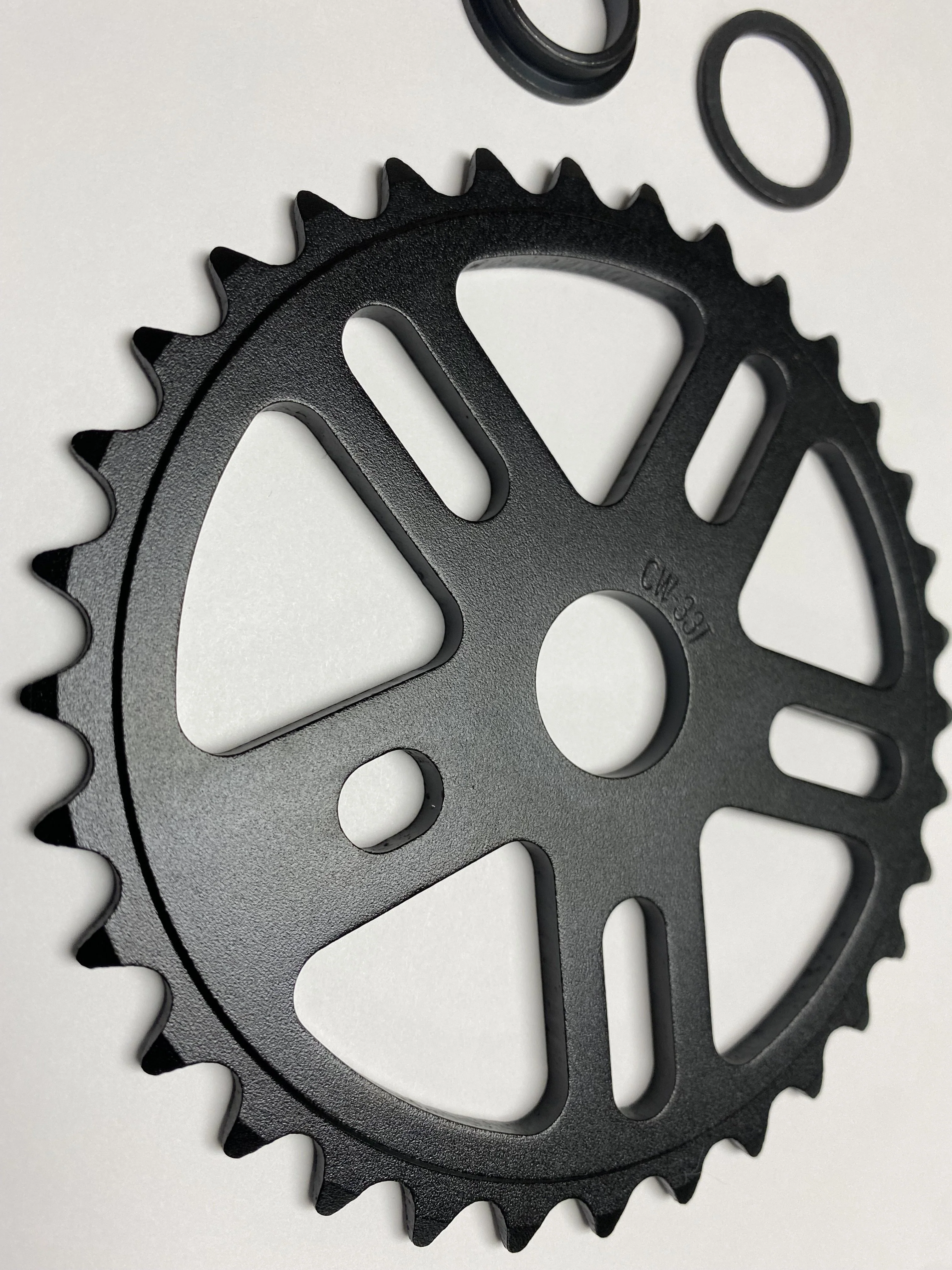 Hawkeye One Piece Alloy Chainring, 1/2 x 1/8", 33T, Black - Image 3