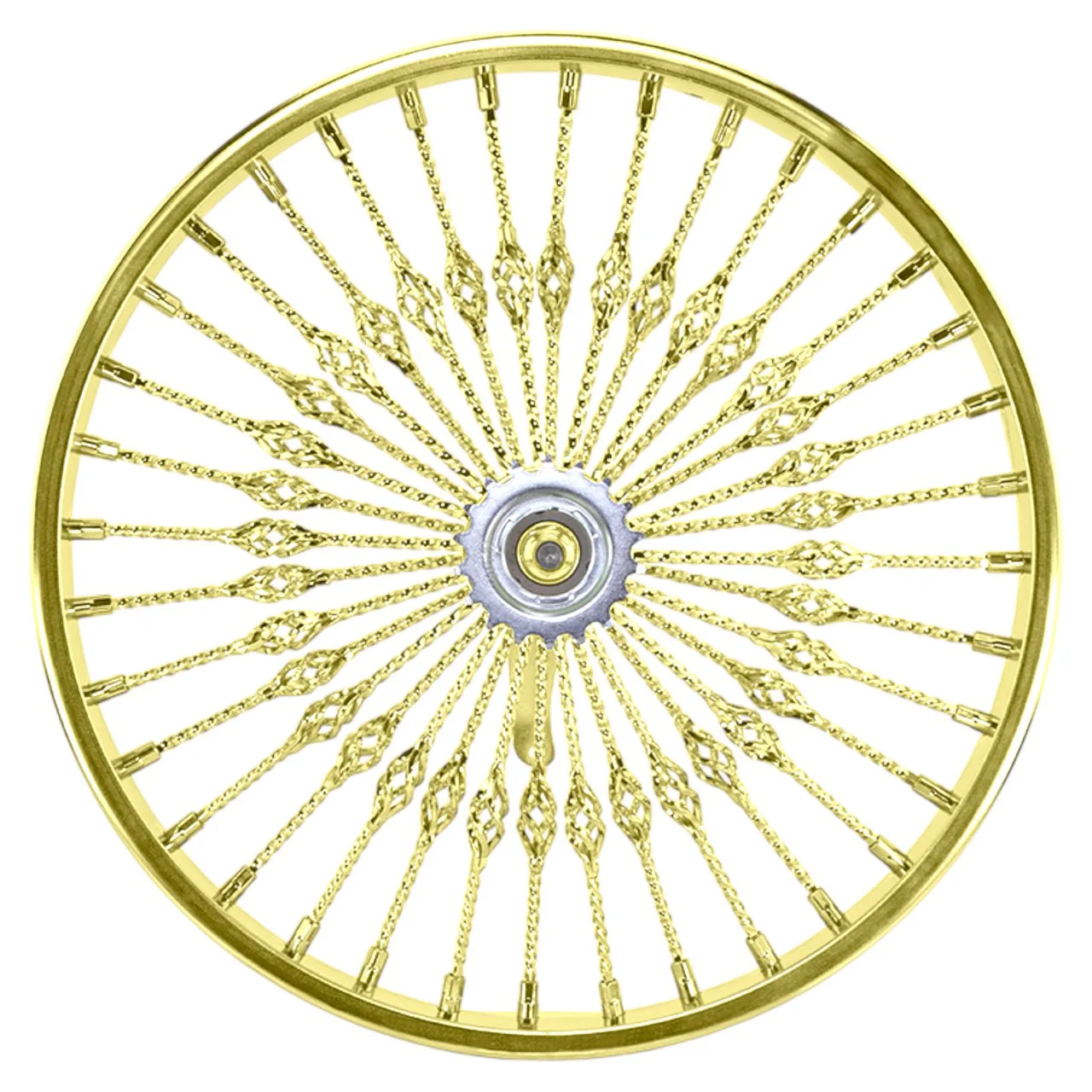 Lowrider 20" Steel Coaster Twisted Cage 36 Spoke Gold - Image 2