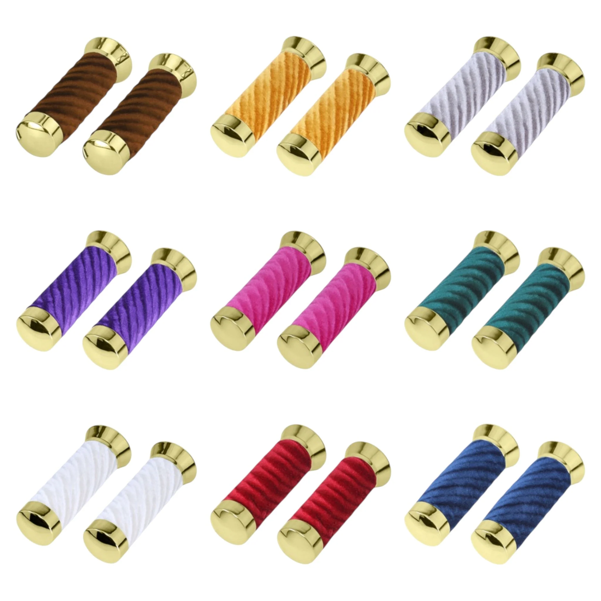 Lowrider Custom Swirl Velour Grips 7/8 long 130mm Gold