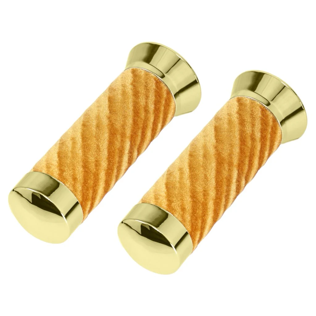 Lowrider Custom Swirl Velour Grips 7/8 long 130mm Gold - Image 10
