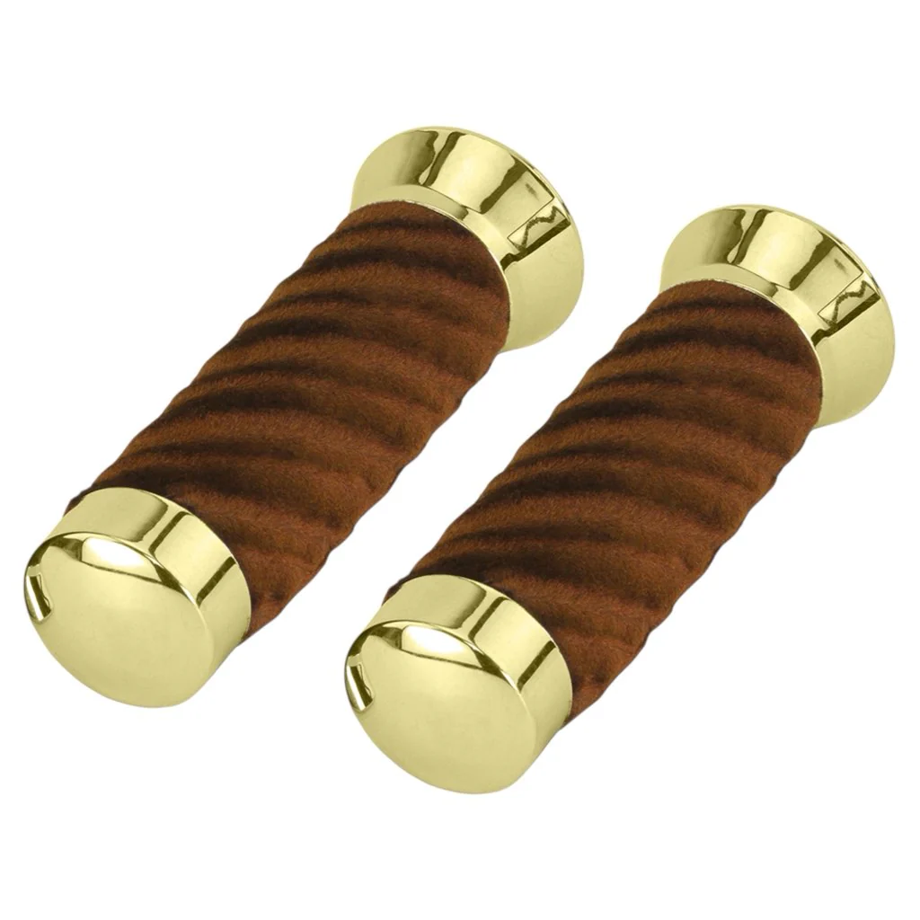 Lowrider Custom Swirl Velour Grips 7/8 long 130mm Gold - Image 11