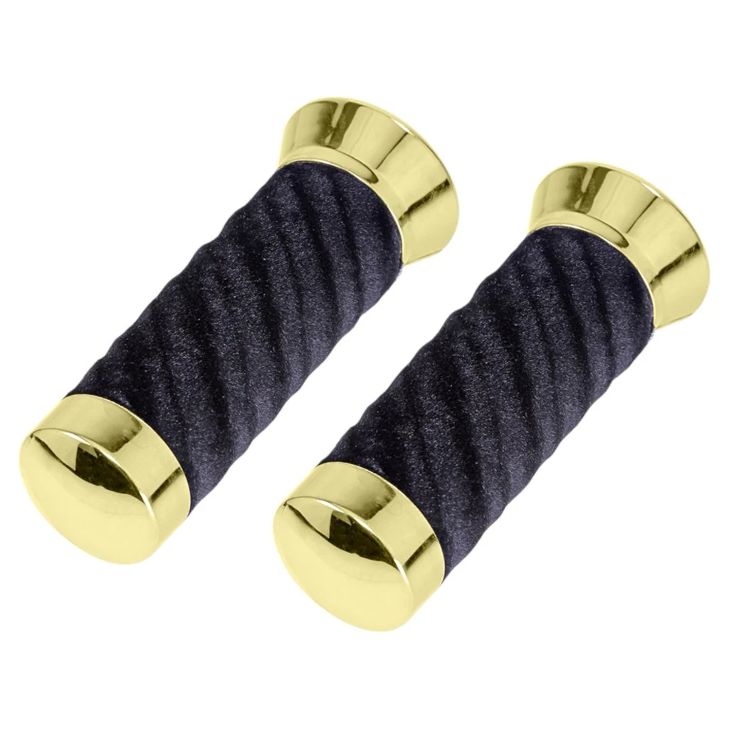 Lowrider Custom Swirl Velour Grips 7/8 long 130mm Gold - Image 2