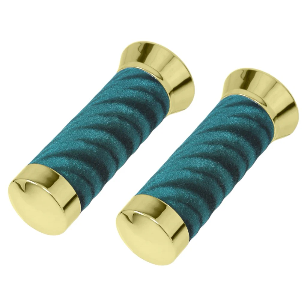 Lowrider Custom Swirl Velour Grips 7/8 long 130mm Gold - Image 6
