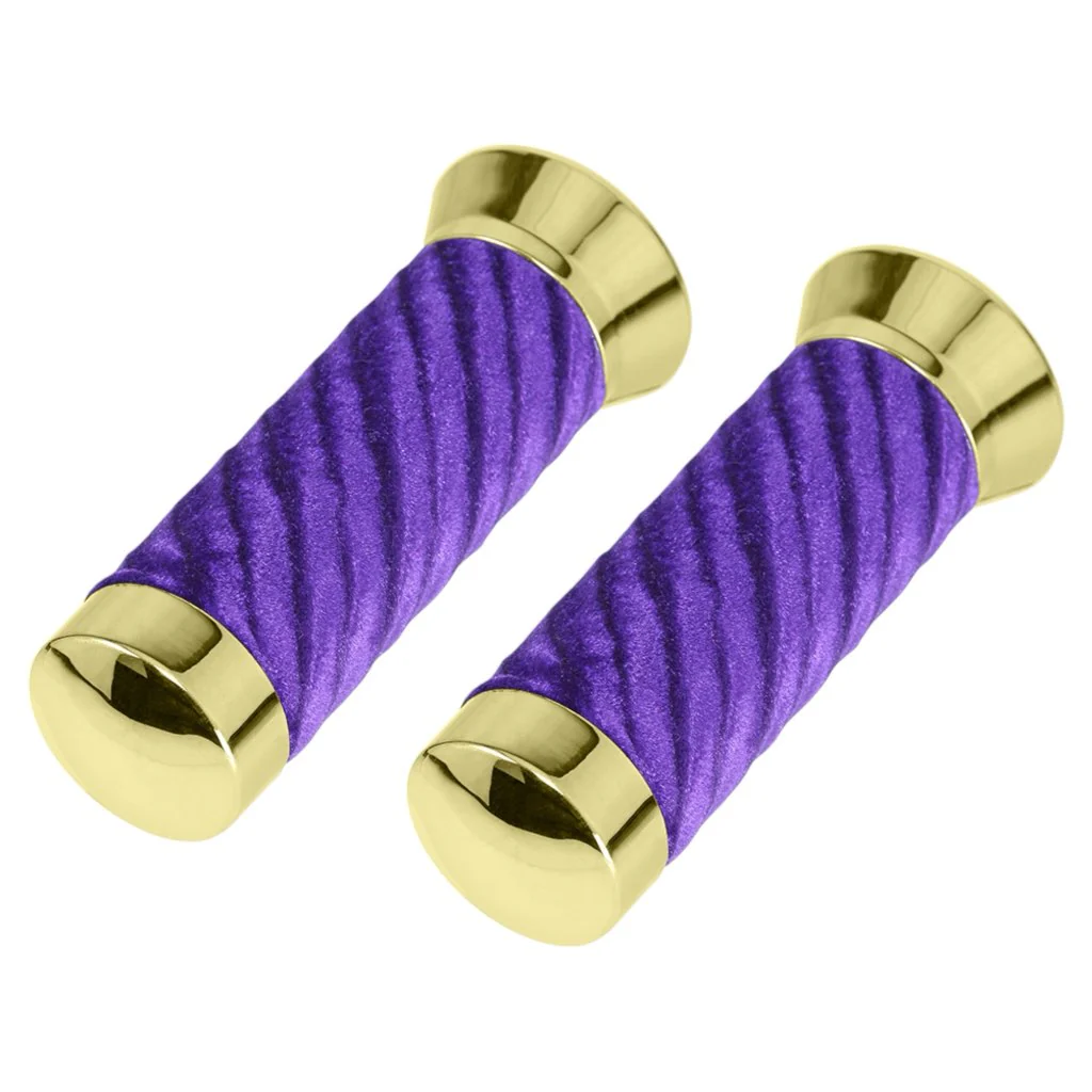 Lowrider Custom Swirl Velour Grips 7/8 long 130mm Gold - Image 8