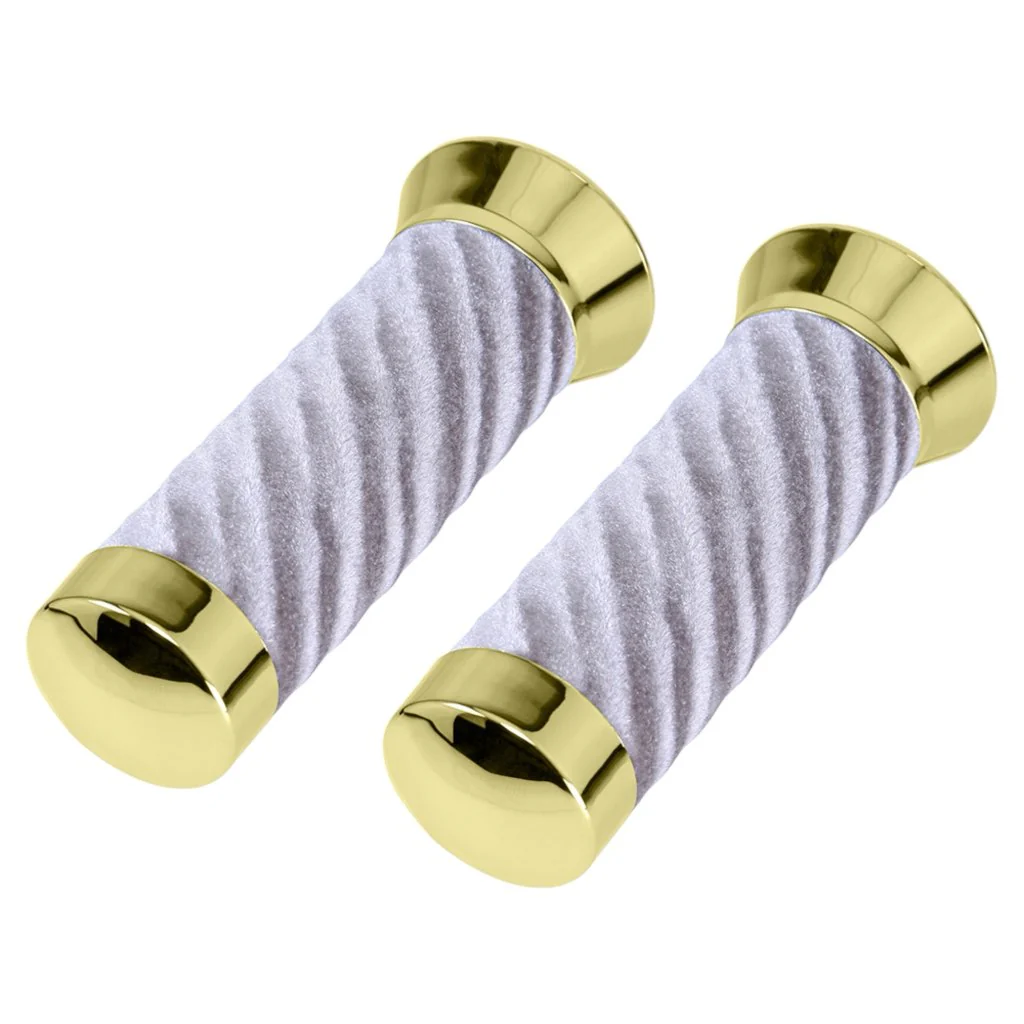 Lowrider Custom Swirl Velour Grips 7/8 long 130mm Gold - Image 9