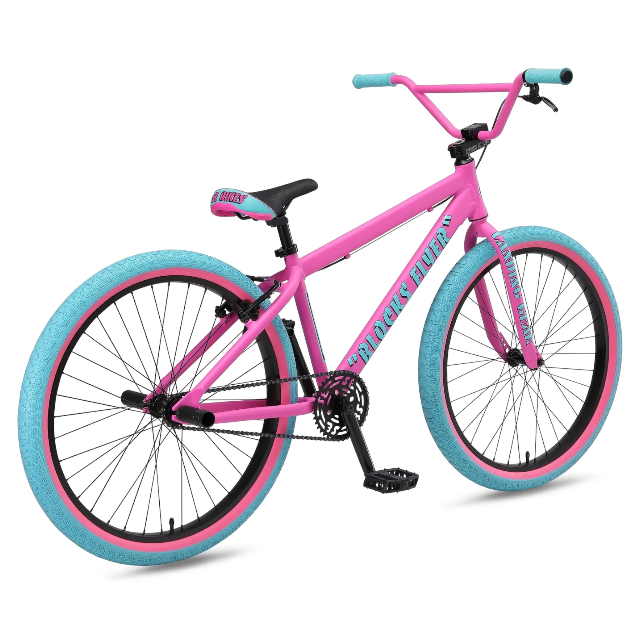 SE Bikes Blocks Flyer 26" BMX Bike Pink Bubblegum - Image 3