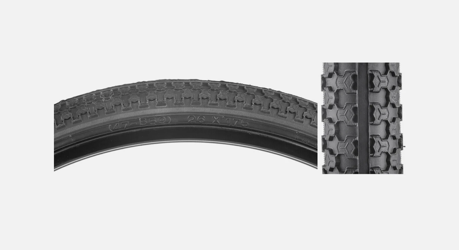 Sunlite 26x1.75 Black Gum Raised CTR K53 Wire - Image 3