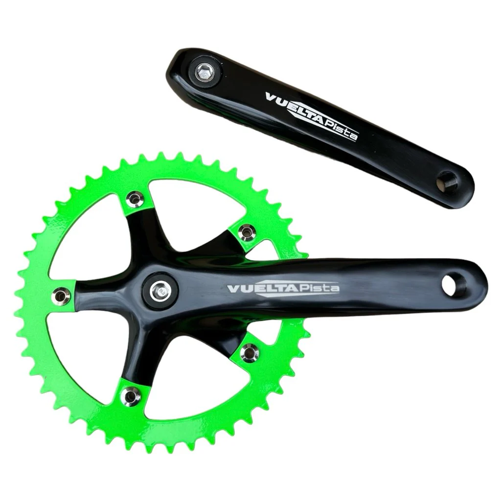 Vuelta Pista Track 46T 130/BCD Crankset Black/Green - Image 2