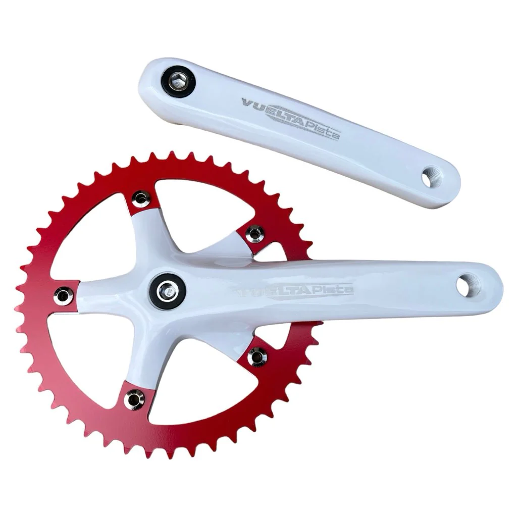 Vuelta Pista Track 46T 130/BCD Crankset White/Red - Image 2